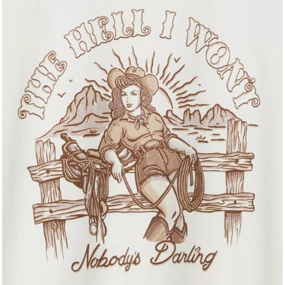 torrid Tops - Torrid Cowgirl Western The Hell I Won't 100% Cotton White T-Shirt Size 2X NWT